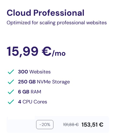 Select a hosting plan Cheap Hosting Cloud PRO